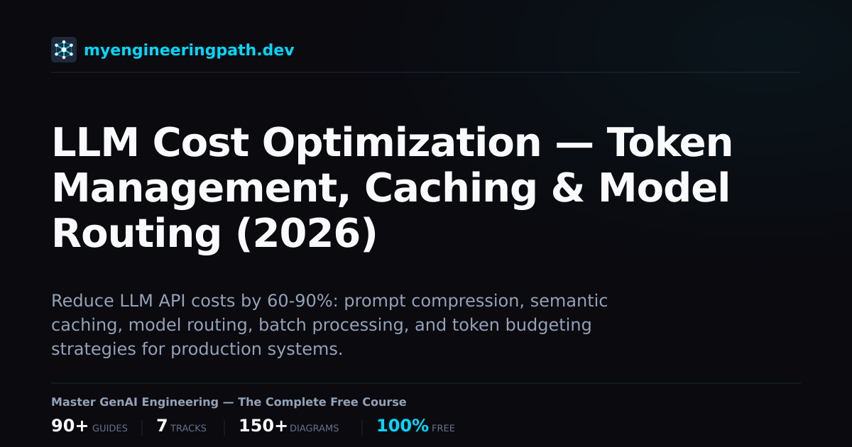 LLM Cost Optimization — Token Management, Caching & Model Routing (2026 ...