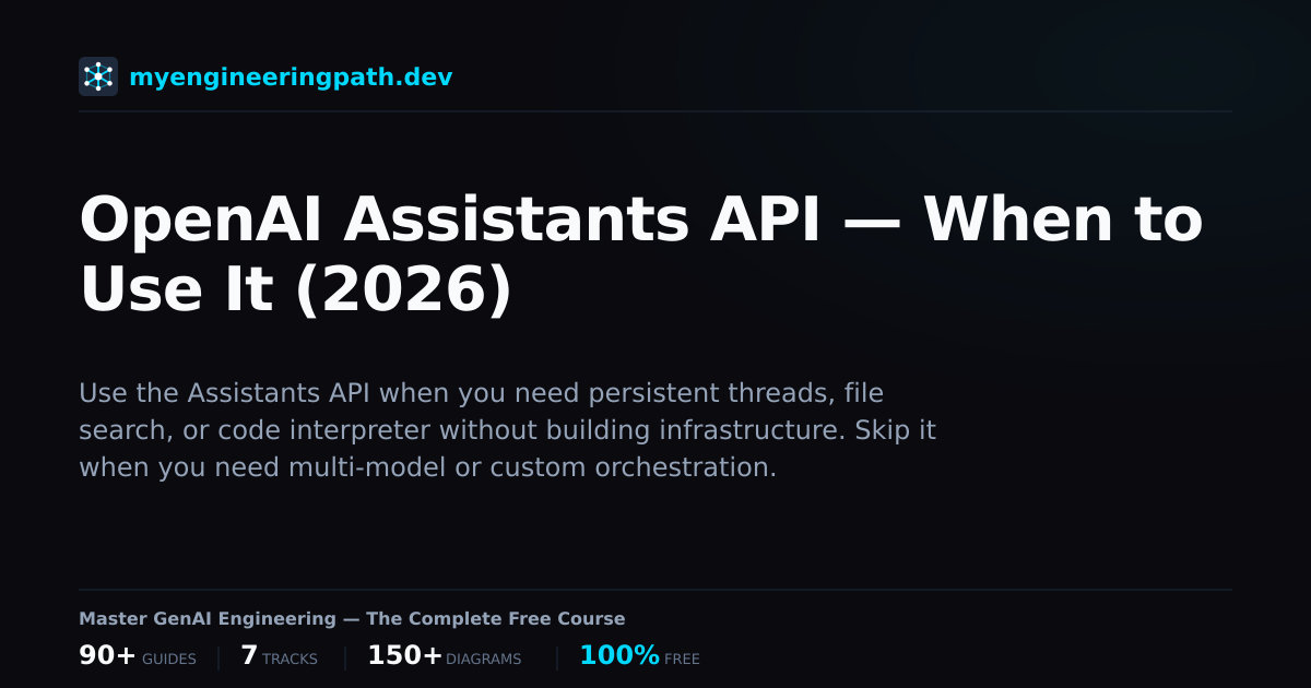 OpenAI Assistants API — When to Use It (2026) | MyEngineeringPath