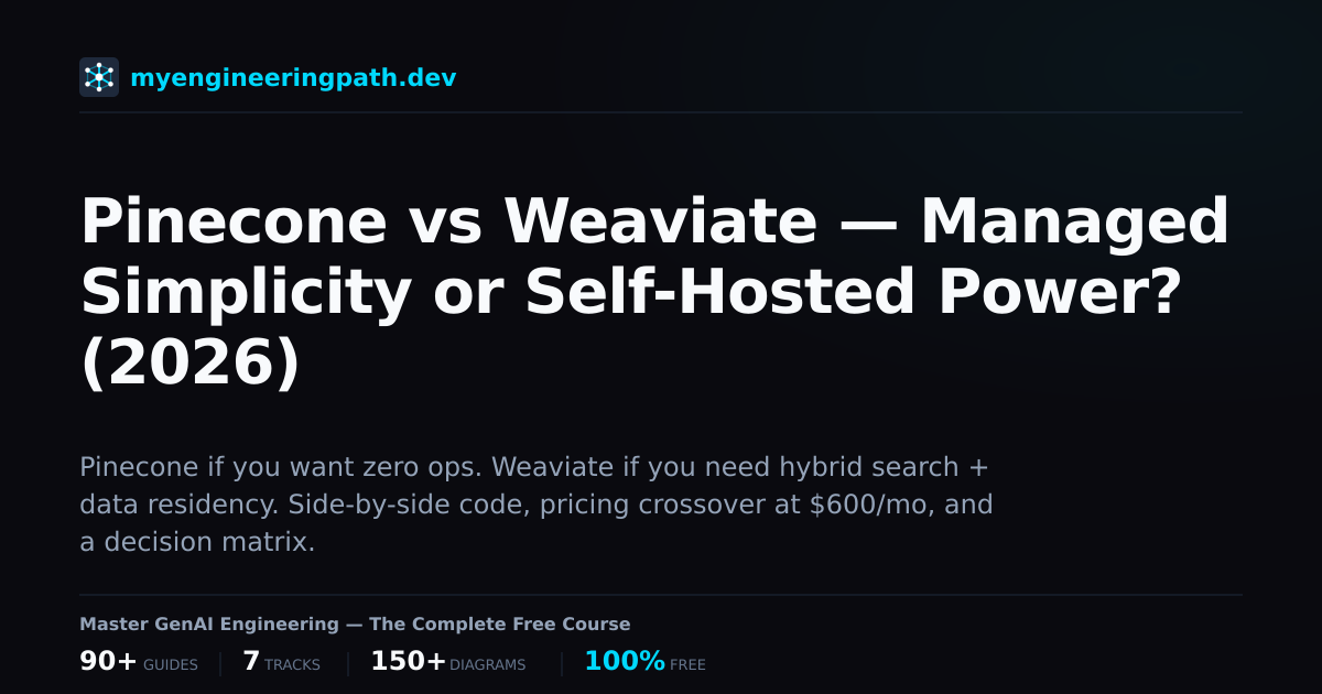 Pinecone vs Weaviate — Managed Simplicity or Self-Hosted Power? (2026 ...